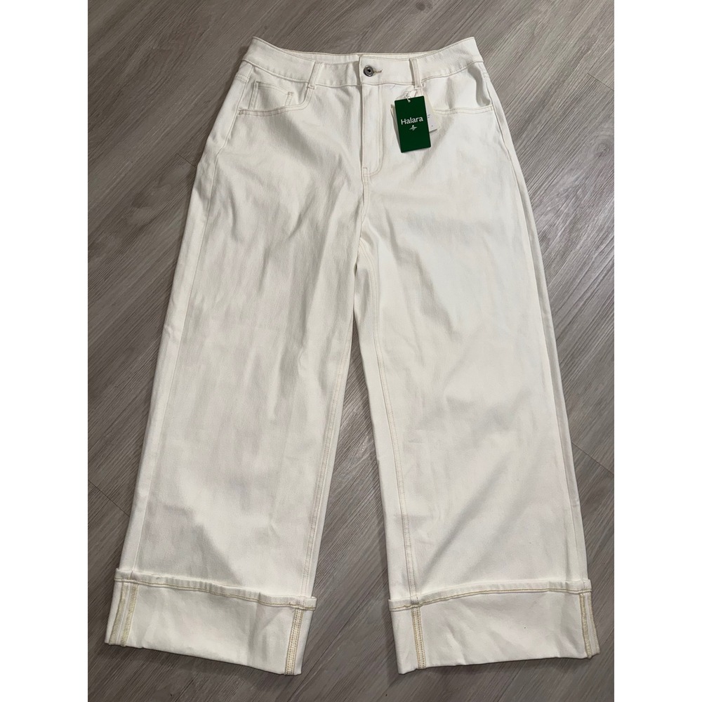 HALARA Wide Leg Pants in Off-White